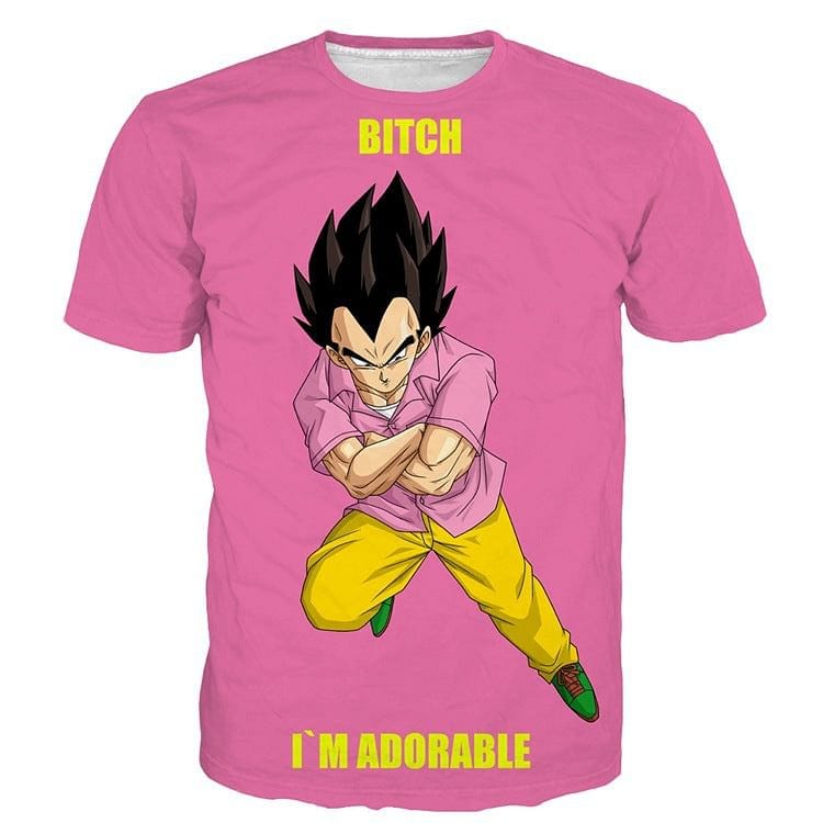 2021 summer new men's T-shirts seven dragon ball printing pink men's casual short sleeved clothes wholesale men's clothing wholesale