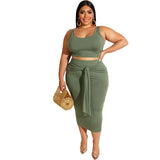 Plus Size Two Piece Sets 5xl 2 Piece Set Women Summer 2019 Black Pink Purple Sexy Women Outfits Top and Skirt Set Two Piece Sets