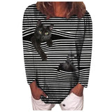 Vintage Shirts Casual Plus Size Women Blouse Long Sleeve 3d Animal Printed O-neck Tops