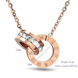 Hot Selling Stainless Steel Jewelry Set Rose Gold Color Roman Earring&Necklace For Women Wedding Accessories