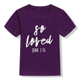 Kids Shirt Kids Christian Shirt So Loved Graphic Shirts for Kid So Loved TShirt Boys Girls Christian Fashion Slogan T-Shirts