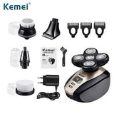 Kemei 5 in 1 Electric Shaver Electric Shaving Rechargeable Razors Multifunction Men Face Care