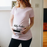 Baby Loading 2021 Women Printed Pregnant T Shirt Girl Maternity Short Sleeve Pregnancy Announcement Shirt New Mom Clothes