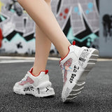 2021 NEW Chunky Sneakers Platform Spring Shoes Sequined Casual Bling Female Red Dames Dad Shoe