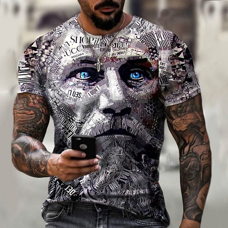 Printed Men T-shirt Streetwear Fashion Casual Clothes T-shirt Summer New O-Neck Oversized T Shirt For Men Tee Tops