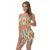 All-Over Print Women's Breast Wrap Shorts Suit