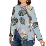 All-Over Print Women’s T-shirt With Asymmetrical Hem(Plus Size)