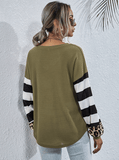 Striped T Shirt Women Splicing Long Sleeve Tops Women Loose Tee Shirts Autumn Winter T-shirt Fashion Tops Tee Female O-neck Tee