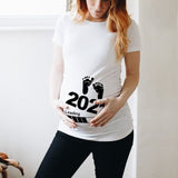 Baby Loading 2021 Women Printed Pregnant T Shirt Girl Maternity Short Sleeve Pregnancy Announcement Shirt New Mom Clothes