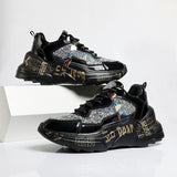 2021 NEW Chunky Sneakers Platform Spring Shoes Sequined Casual Bling Female Red Dames Dad Shoe