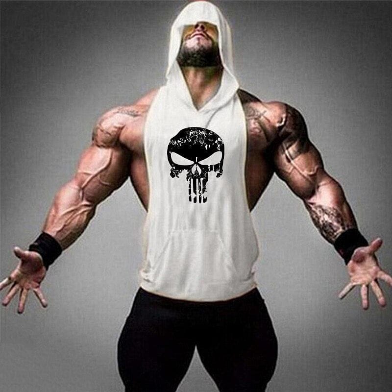 Skull Bodybuilding Stringer Tank Tops men Stringer Shirt Fitness Tank Top Men Gym sleeveless hoodies Cotton Vest