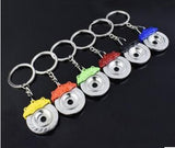 1pc Black RIM wheel keychain Car wheel Nos Turbo keychain key ring metal with Brake discs Wheel Hub Keyring Auto Accessories