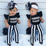 Kids Baby Girls Toddler Tops T-shirt  Bell Bottom Pants Outfit Clothes Set