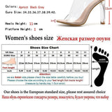 Women Slippers PVC Crystal Square heel Transparent Clear High Heels Summer Slippers Sandals Pumps