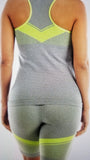 Activewear Green Trim Top & Shorts (2 PCE SET)(One size)