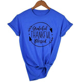 Grateful Thankful Blessed Arrow Christian Halloween Thanksgiving Shirts Women Funny Graphic T Shirt Tumblr Tees Tops Drop Ship