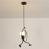 Modern Charming Hanging Chandelier Creative Iron Pendant  Lamp For Indoor Lighting Swing Small Humanoid Chandelier