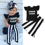 Kids Baby Girls Toddler Tops T-shirt  Bell Bottom Pants Outfit Clothes Set