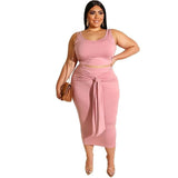 Plus Size Two Piece Sets 5xl 2 Piece Set Women Summer 2019 Black Pink Purple Sexy Women Outfits Top and Skirt Set Two Piece Sets