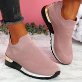 New Style Flying Knit Socks Shoes Stretch Cloth 43 Size Women's Shoes