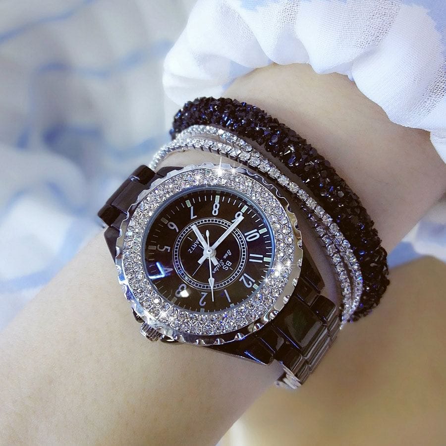 2019 BS bee sister Women Watch Luxury Wristwatch White Ceramic Fashion Ladies Quartz Watch Reloj Mujer Feminino Relogio Saati