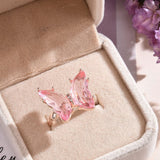 New Butterfly Ring Purple Fashion Popular Temperament Sweet Romantic Female Jewelry Girl Wedding Gift