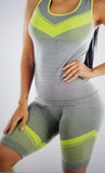 Activewear Green Trim Top & Shorts (2 PCE SET)(One size)