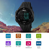 SKMEI 1219 Men Digital Watch LED Display Waterproof Male Wristwatches Chronograph Calendar Alarm Sport Watches Relogio Masculino
