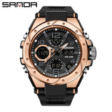 SANDA Sport Military Wrist Watch Men Watches Brand Male Watch For Men Clock Dual Display Wristwatch Army Outdoor Waterproof