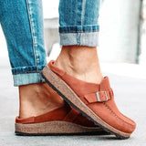 Women summer slippers spring sandals fashion solid buckle women flats shoes casual beach ladies plus size summer sandals