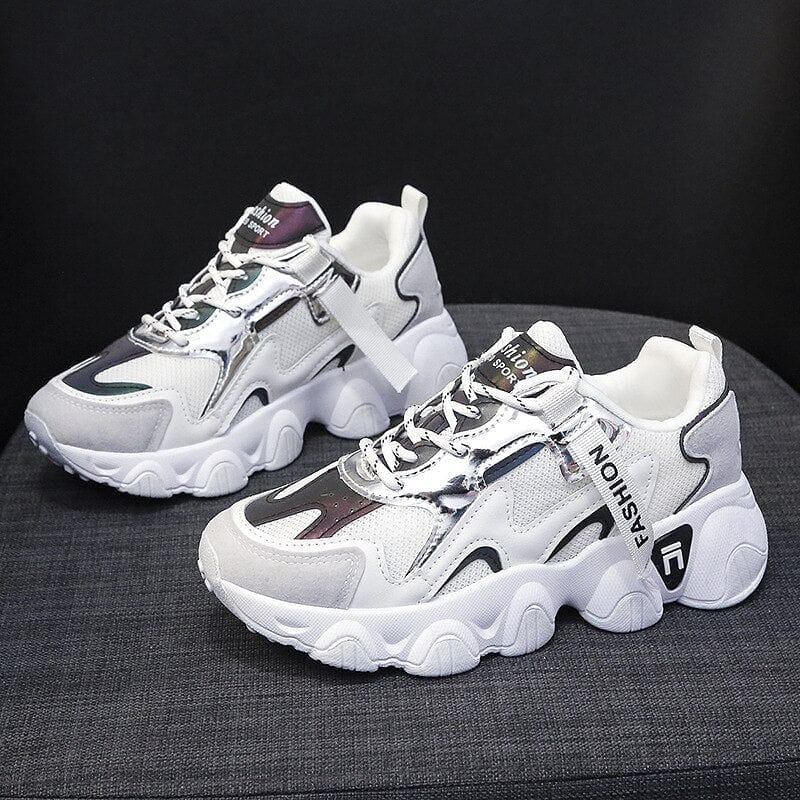 Women's shoes new breathable Korean sports shoes thick-soled student running women's shoes