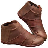 Women's PU Leather Ankle Boots Women Autumn Winter Cross Strappy Vintage Women Punk Boots Flat Ladies Shoes Woman Botas Mujer