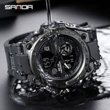 SANDA 739 Brand Wrist Watch Men Watches Military Army Sport Style Wristwatch Dual Display Male Watch For Men Clock Waterproof Hours