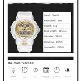 SMAEL 8023 Sport Watch Men Waterproof Top Brand Digital Watches Quality Plastic Watch Band Dual Display Wristwatch Relogio Masculino