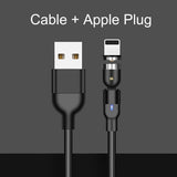 540 Degree Rotatable Apple Magnetic Charger For iPhone Cable USB C Magnetic Micro USB Cable Type C Gaming Cord Wire For Charging