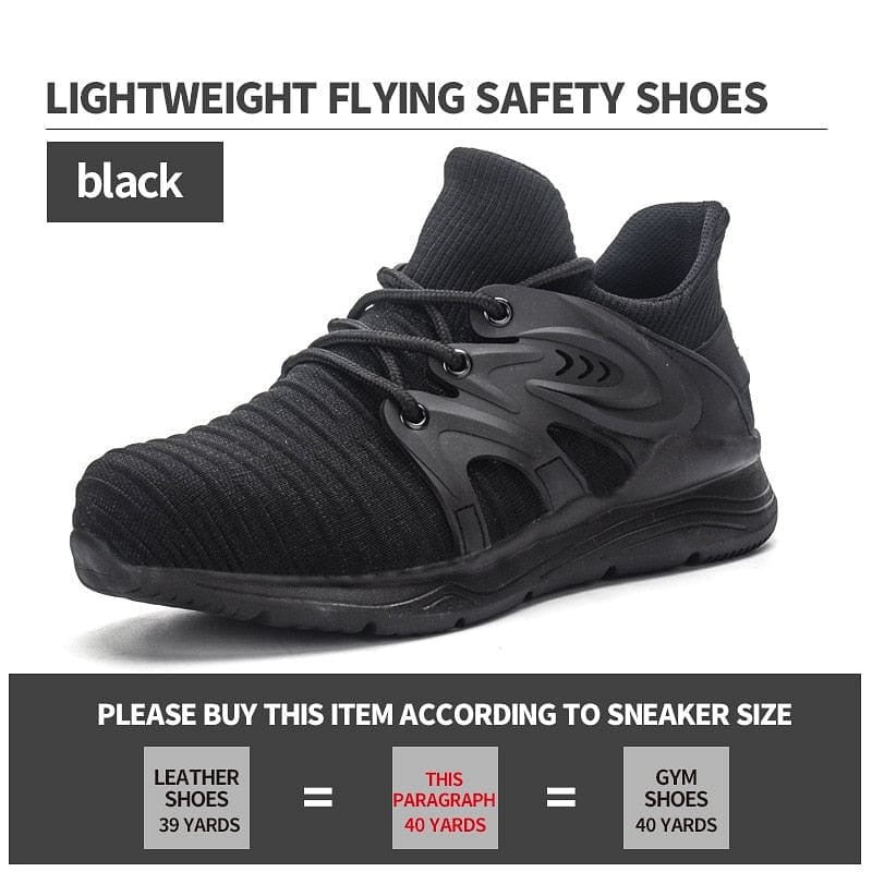 Indestructible Shoes Men and Women Steel Toe Safety Shoes Anti Smashing Men Work Footwear EVA Lightweight Breathable Sneakers