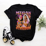 Dropshipping Megan Thee Stallion Women Top Tees 100% Cotton Custom Printing Plus Size Vintage Graphic T-shirt