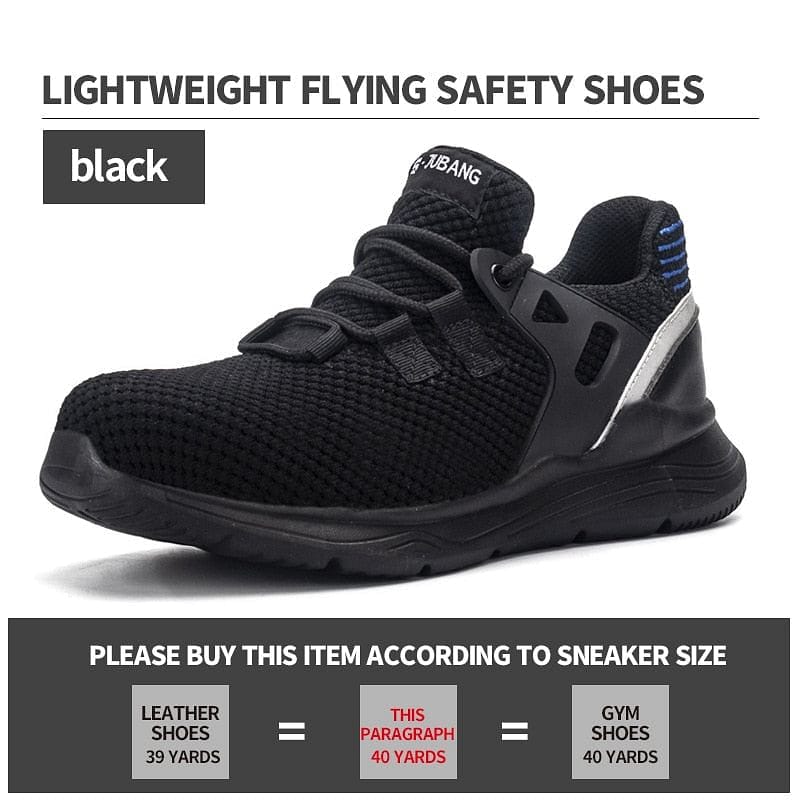 Indestructible Shoes Men and Women Steel Toe Safety Shoes Anti Smashing Men Work Footwear EVA Lightweight Breathable Sneakers