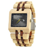 Alibaba watches logo Japan miyota 2035 movement wooden watch bewell with square face