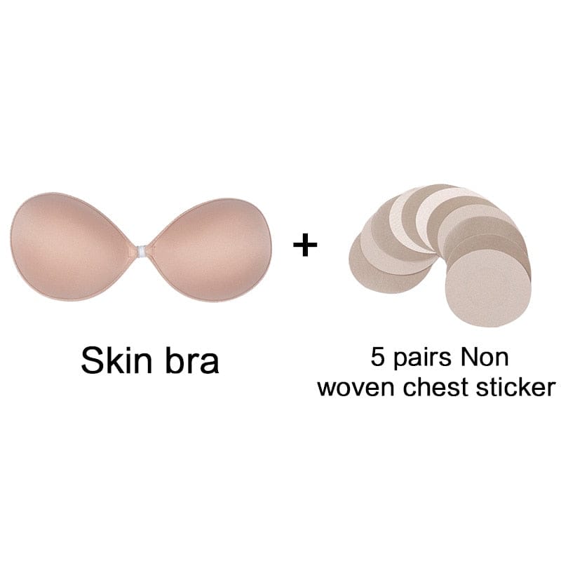Sexy Sujetador Women's bra Invisible Push Up Bra Self-Adhesive Silicone Seamless Front Closure Sticky Backless Strapless Bra