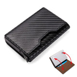 Pop Up Slim Design Credit Card Holder Aluminum Magnetic RFID Business Carbon Fiber Card Holder Wallet