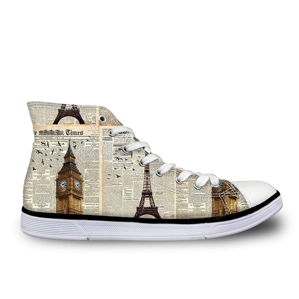 MOQ 1PC OEM ODM  Custom Pattern Design Printing High Casual Canvas shoes Popular Men Fashion Wedge Sneakers