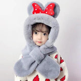 Children's Hats Female New Korean Version Plus Velvet Warm Boys And Girls Baby Hats And Scarves Multi-piece Set