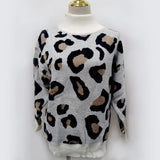 New College Style Half Turtleneck Leopard Print Pullover Sweater Autumn And Winter Long-sleeved Temperament Woolen Top Women