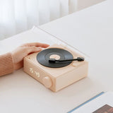 Atomic Alarm Clock Stereo Retro Wireless Bluetooth Creative Small Speaker Card USB Mini Vinyl Record Player Speaker