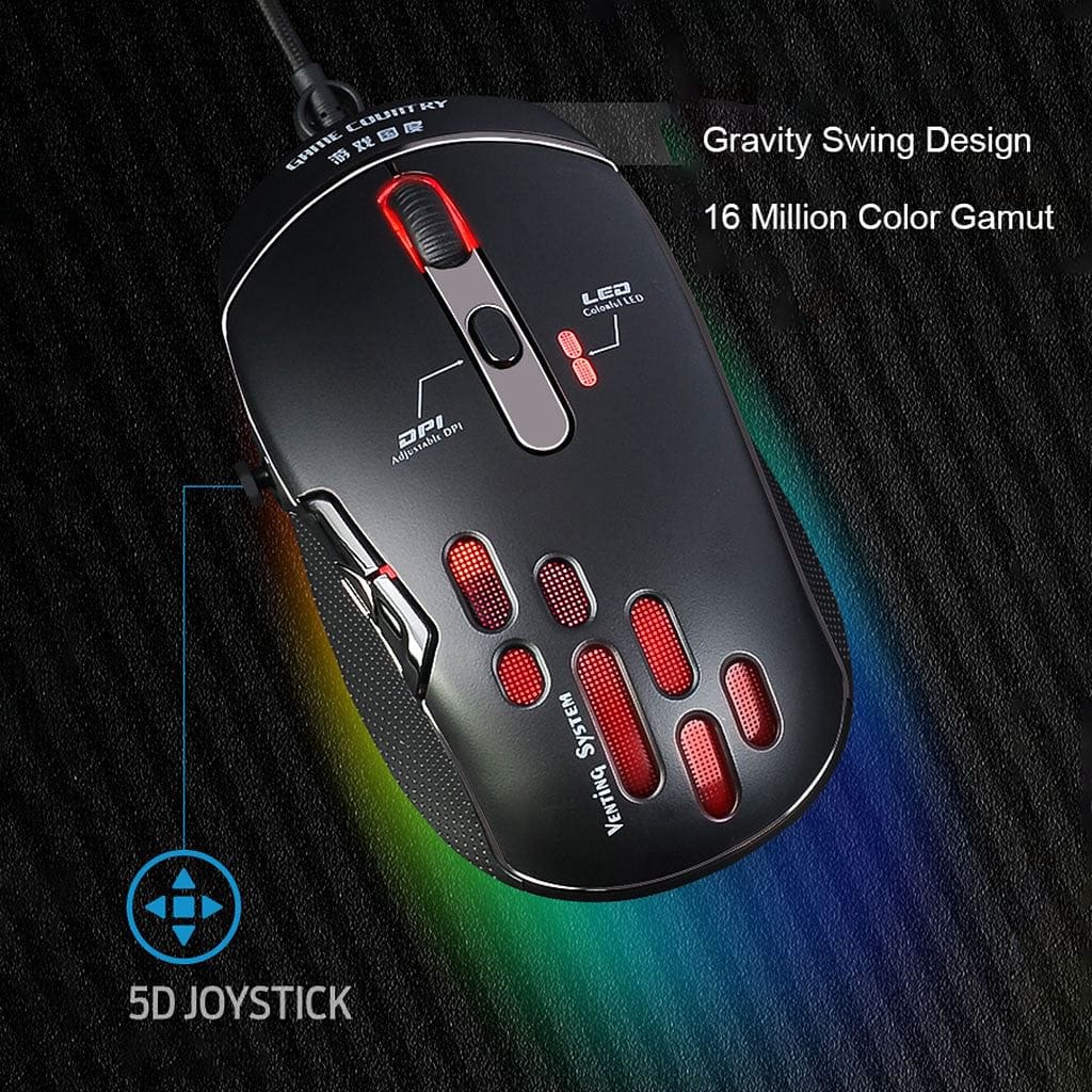 Wired Gaming Mouse 5D JOYSTICK 4000DPI 7 Buttons - Jafsale.com