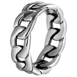 V.YA 100% 925 Sterling Silver Ring Punk Ring Cycle Chain Finger Rings for Men Fine Jewelry Big Size Couple Ring Men Jewelry