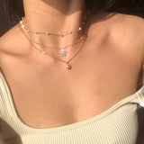 17KM Vintage Pearl Necklaces For Women Fashion Multi-layer Shell Knot Pearl Chain Necklace 2020 NEW Coin Cross Choker Jewelry