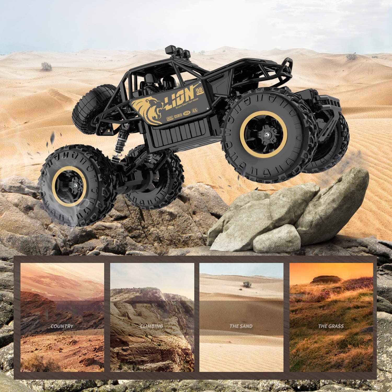 2020 New 1:14 Alloy 4WD RC Car 2.4G Remote Control Off Road Vehicle Climbing RC Buggy for Children Toys Car Gift Model