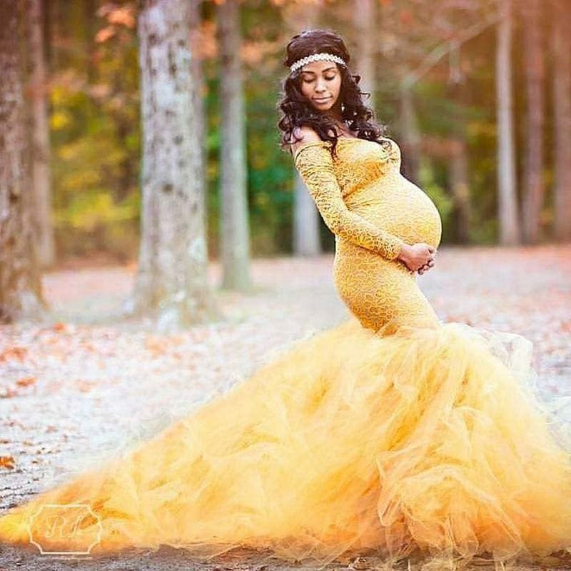 Yarn Pregnancy Dress Photography Lace Maternity Photography Props Long Fishtail Maternity Dresses For Photo Shoot Maxi Dresses